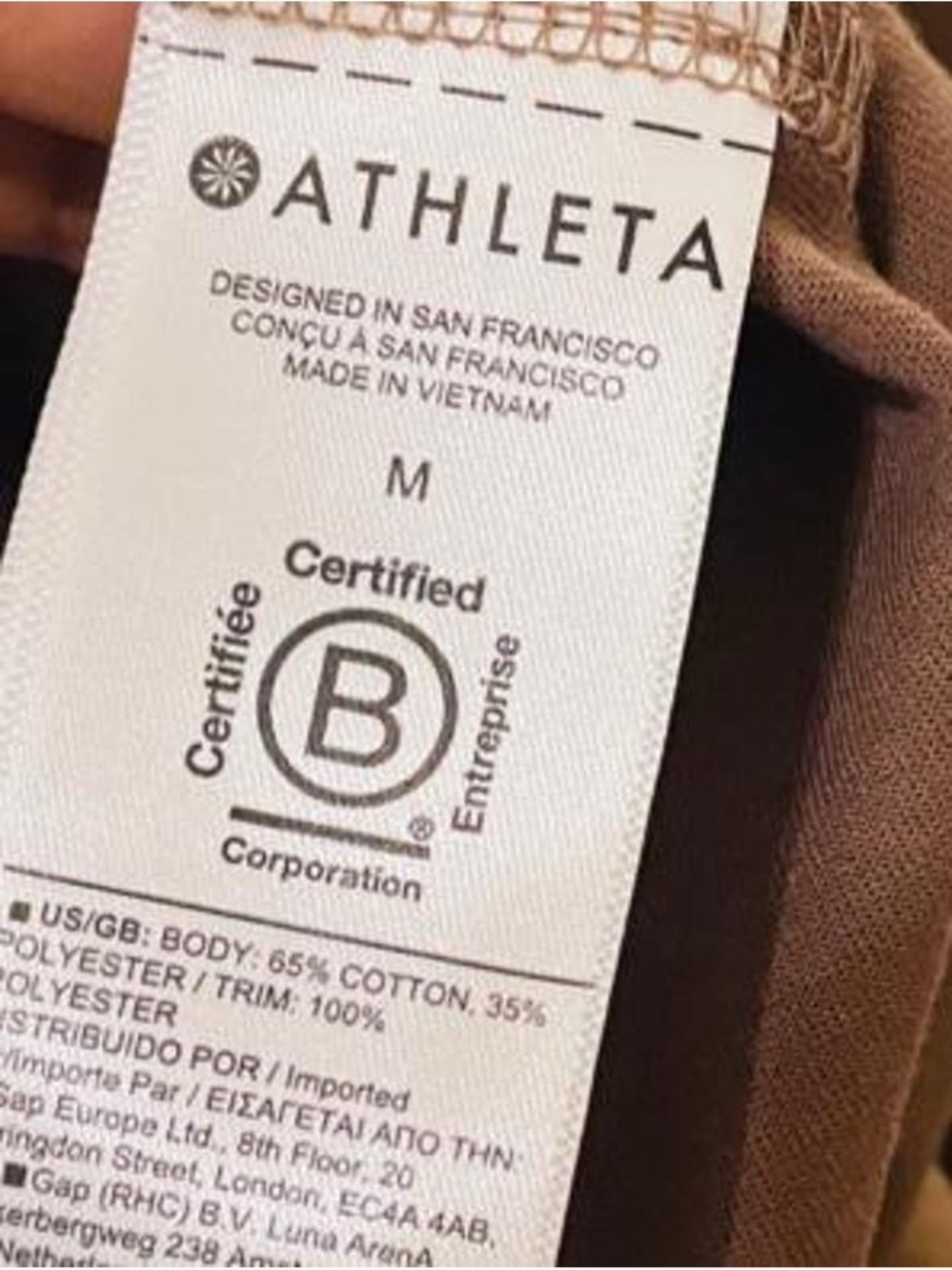 Athleta Gallery Hoodie Tunic Mixed Media Brown Sweatshirt Size M - Picture 3 of 5